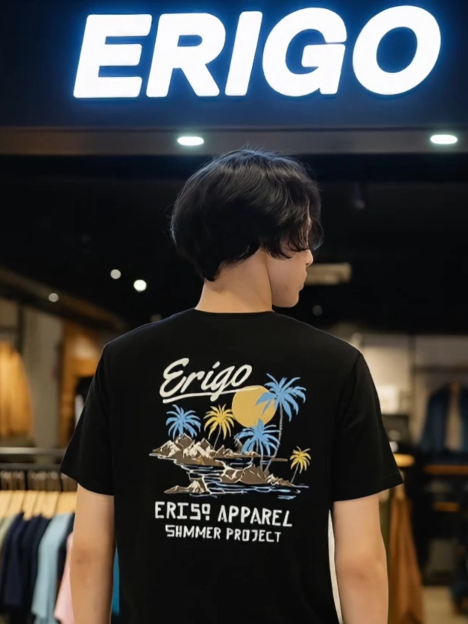 Erigo T-Shirt Project Summer Black - Kaos Unisex #kaoserigo #kaospria #kaoswanita #kaospriaerigo #kaoswanitaerigo #kaosunisexerigo #erigo