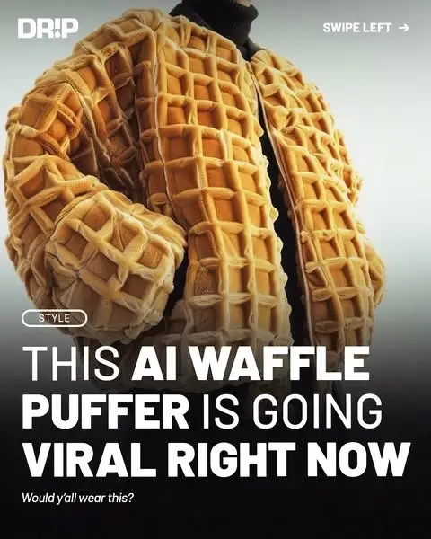 Would y’all step out in a waffle puffer ⁉️ #waffles #FoodTok #streetwear #StreetStyle #hypebeast #fashiontok 