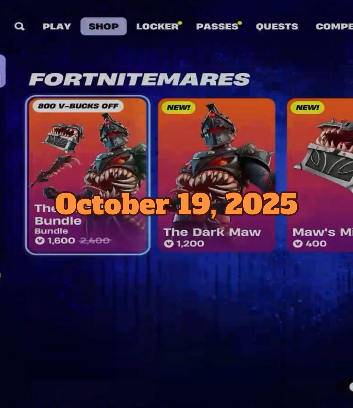 Fortnite today’s item shop October 19, 2025 #fyp #fypシ #fortnite #fortniteitemshop #foryoupage 