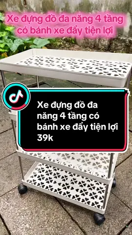 Xe đựng đồ đa năng 4 tầng có bánh xe đẩy tiện lợi #hanhreview #giadung #giadungtienich #kedanang #kedanang4tang 