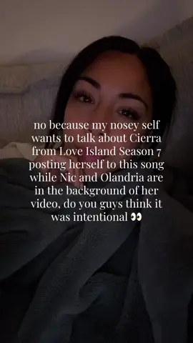 let me know what you guys think 👀 #nicolandria #nicvansteenberghe #olandriacarthen #cierraortega #loveislandusaseason7 
