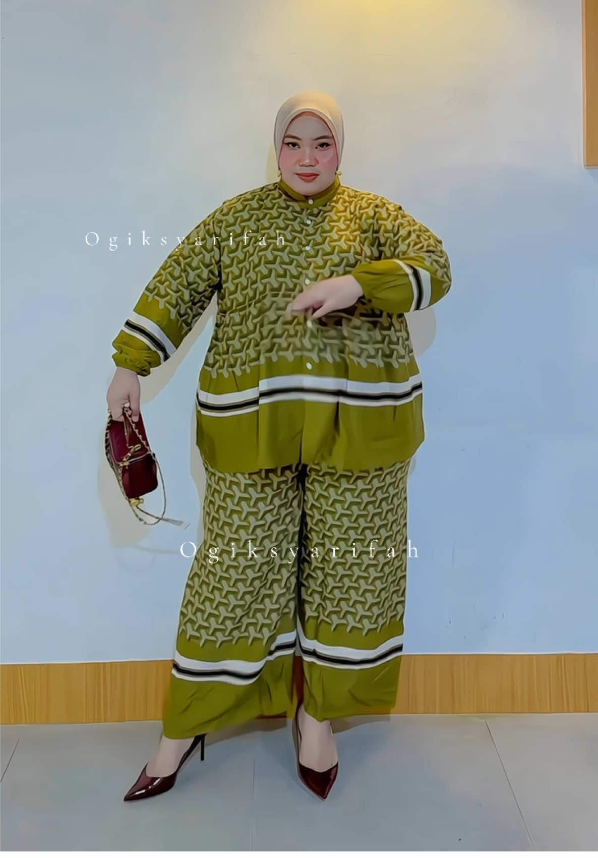 Oneset celana rayon ld140 #oneset #onesetrayon #setelan #setelanrayon #setelanjumbo 