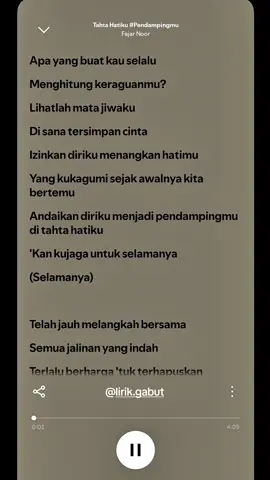 Tahta Hatiku - Fajar Noor ✨ #tahtahatiku #pendampingmu #fajarnoor #lirikspotify #laguviral 