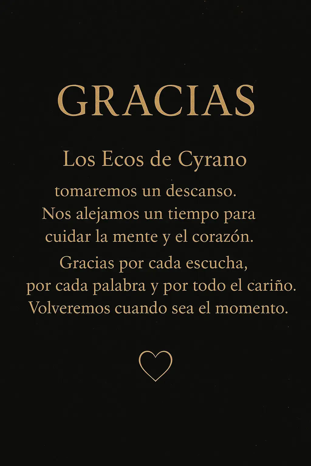 Gracias por escucharnos