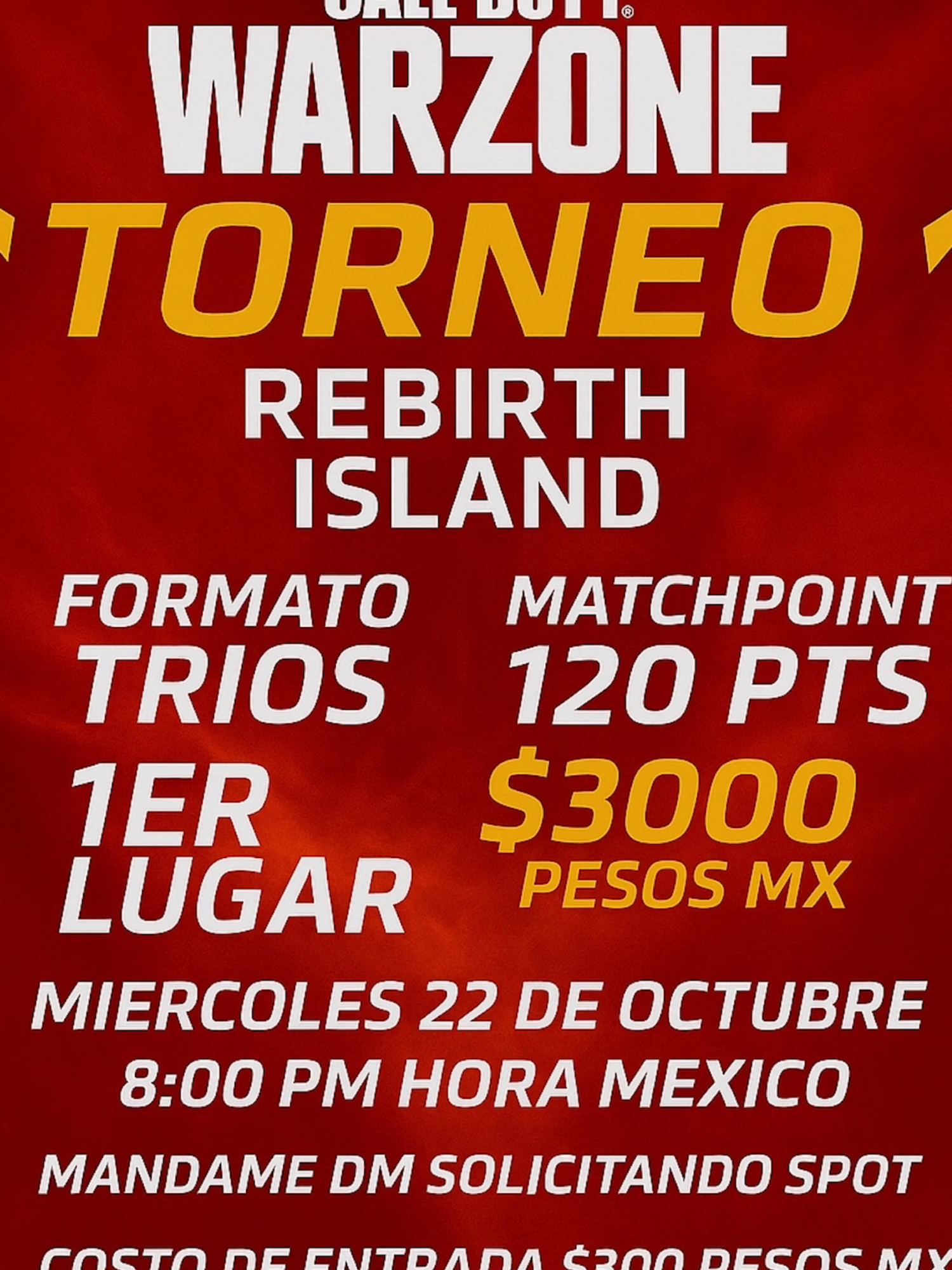 TORNEO ESTE PROXIMO MIERCOLES 22 DE OCTUBRE! solo PARA GENTE NUEVA #warzone #warzonerankeds #rebirthisland #rankeds #torneo #torneopanqui #panquidios #copadewarzone #copadewarzone #TORNEO