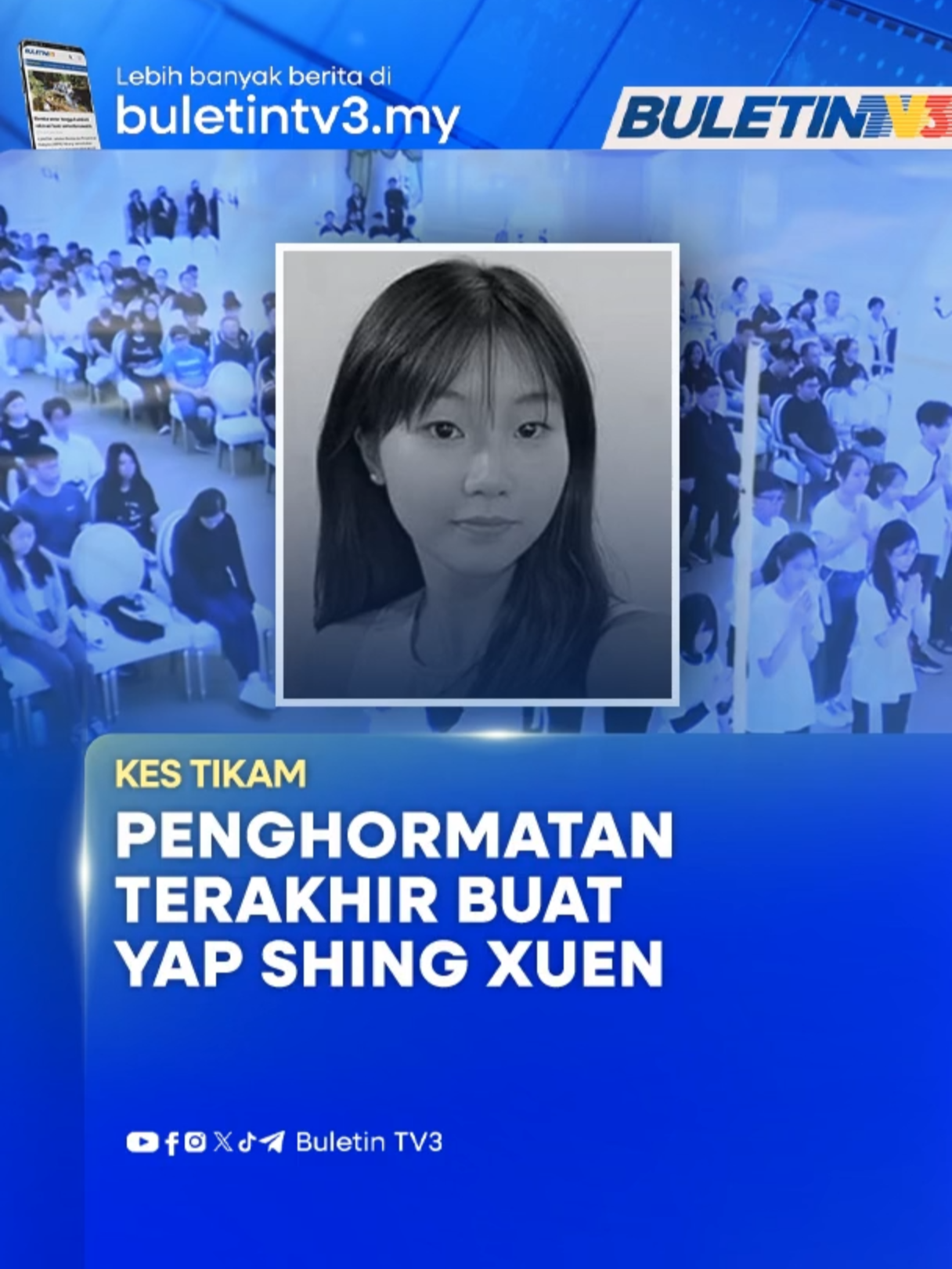 Hari ini mendiang Yap Shing Xuen akan dikebumikan, dan untuk perkembangan terkini kita bersama Fareez Azman di lokasi. #BuletinTV3 #KesTikam #PelajarSekolah #YapShingXuen