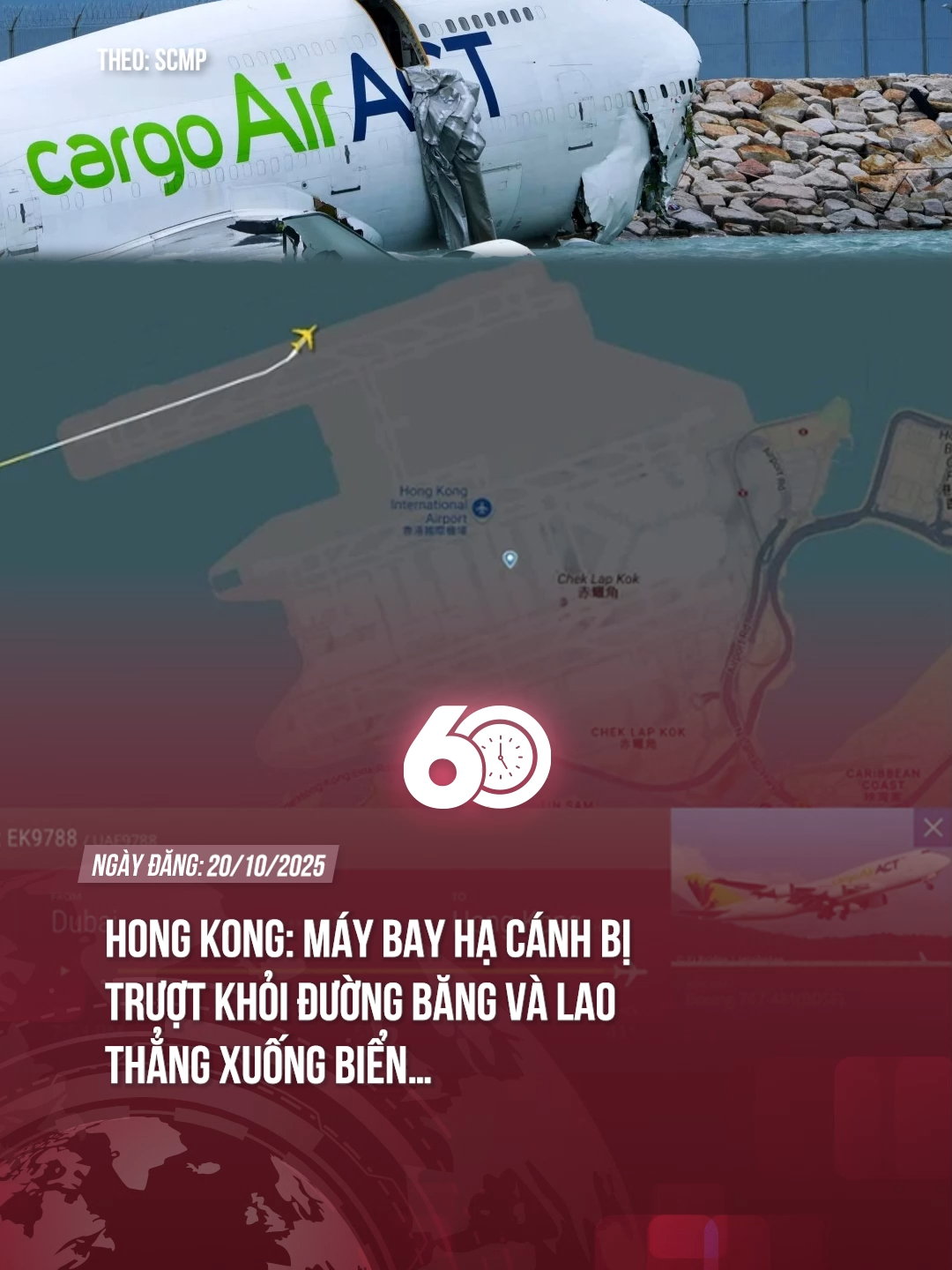 MÁY BAY HẠ CÁNH BỊ TRƯỢT KHỎI ĐƯỜNG BĂNG VÀ LAO THẲNG XUỐNG BIỂN… #60giay #theanh28 #theanh28news