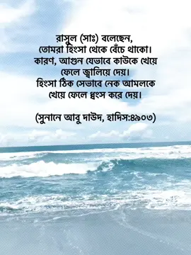 রাসুল (সাঃ) বলেছেন,  তোমরা হিংসা থেকে বেঁচে থাকাে। কারণ, আগুন যেভাবে কাউকে খেয়ে ফেলে জ্বালিয়ে দেয়। হিংসা ঠিক সেভাবে নেক আমলকে খেয়ে ফেলে ধ্বংস করে দেয়। (সুনানে আবু দাউদ, হাদিস:৪৯০৩) #foryoupage #foryou #fypage #goviral #trending @TikTok Bangladesh 
