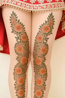 beautiful mehndi design on thighs #viral  #villege_life😻  #creatorsearchinsight  #habiburahmanabid 