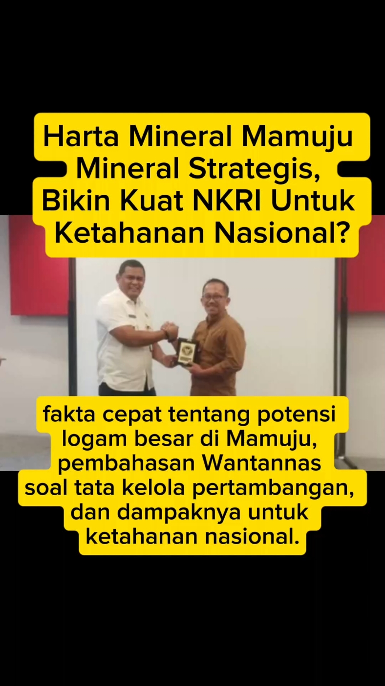 Harta Mineral Mamuju Mineral Strategis, Bikin Kuat NKRI Untuk Ketahanan Nasional? — Dapatkan fakta cepat tentang potensi logam besar di Mamuju, pembahasan Wantannas soal tata kelola pertambangan, dan dampaknya untuk ketahanan nasional.  Suka video ini? Like dan share biar lebih banyak yang tahu. Komentar pendapatmu di bawah! #Pertambangan #Wantannas #KetahananNasional #HartaMineral #NKRI #BreakingNews #MondayMotivation #BeritaTerkini #NewsUpdate #InfoTerkini #fyp #fbpro #reels #trending #viral #facebookreels #videoviral #reelsindonesia #reelsfb #sulawesibarat #GubernurSulbar #mamuju #majene #mamujutengah #pasangkayu #mamasa #majene #polewalimandar #StarsEverywhere  #PoldaSulbar #AswarBreakingNews #CapCut 