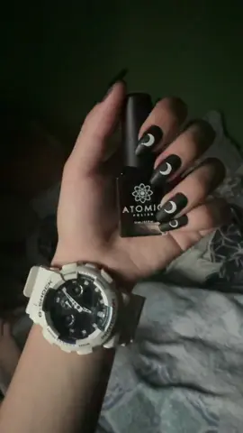I did my nails 🌙 In case: Nail stickers gifted from my friend @𝓐𝓷𝓪𝓲𝓭 𝓐𝓬𝓸𝓼𝓽𝓪  Nail polish is from @Atomic Polish in matte black. Check my LTK if you want one for yourself 🖤 #halloweennails #halloween #crookedmoon #crookedmooninspired 