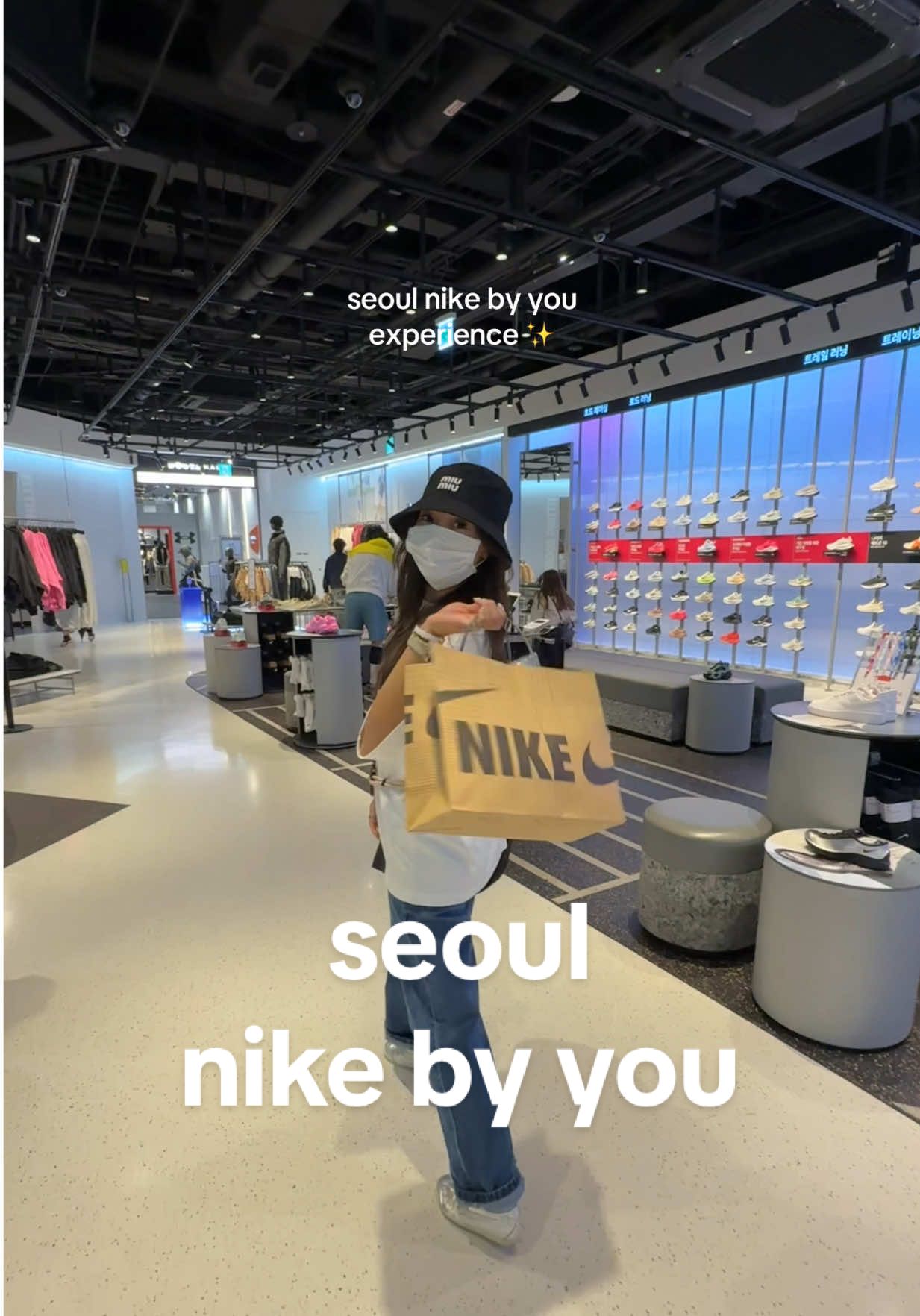 super cool experience! we decided on hats but you can customize sweaters, sweatpants, and more :) #seoul #nikeseoul #nikebyyou 