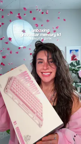 unboxing the gravastar mercury k1 sakura pink keyboard ₊˚⊹ #aesthetickeyboard #pinkkeyboard #gravastar #girlytech #aesthetictech 