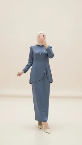 One set baju kurung kekinian😍💙 #onesetkekinian #outfitsimple #fyp 