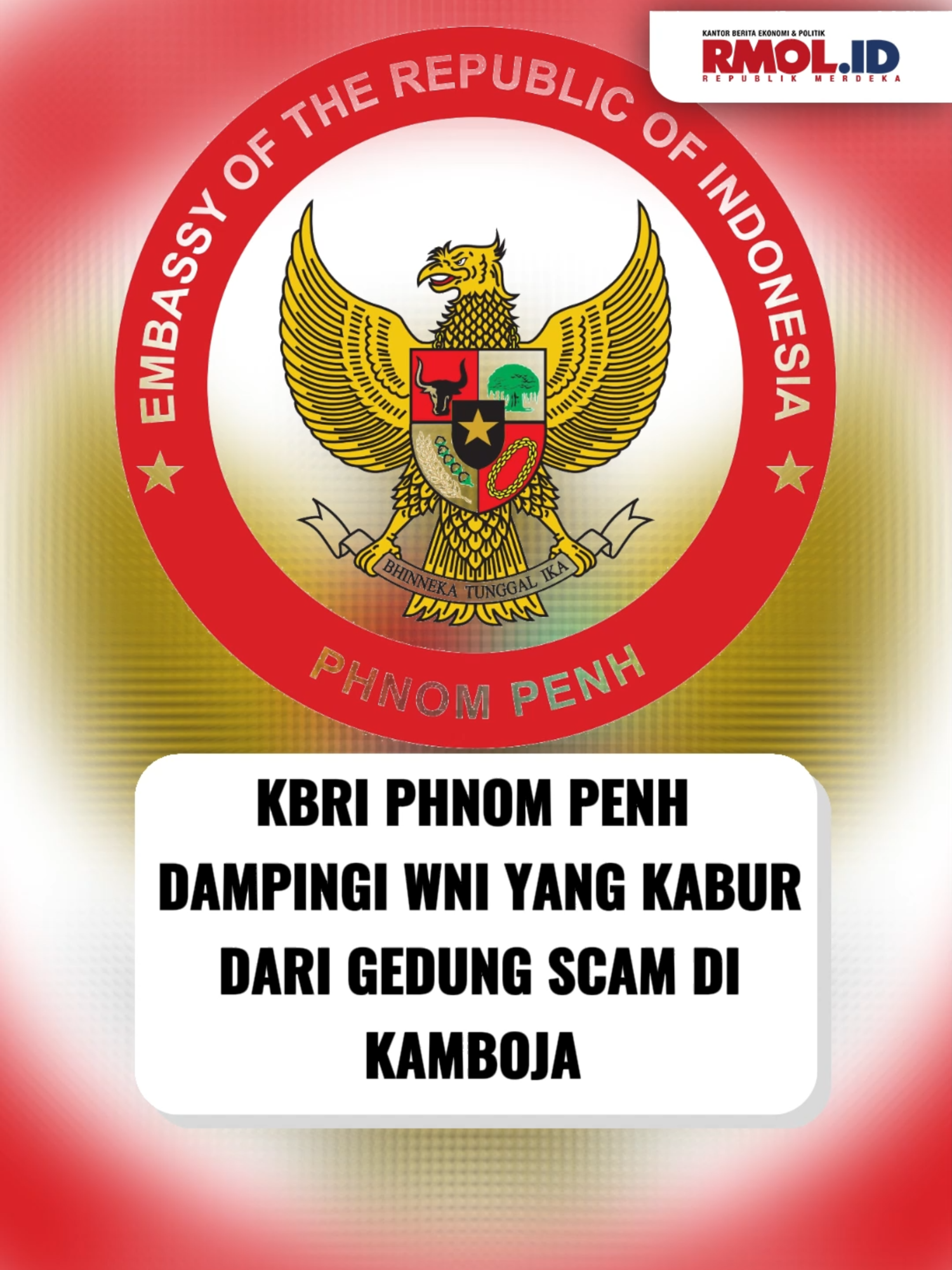 Sebanyak 97 Warga Negara Indonesia (WNI) berhasil melarikan diri dari gedung perusahaan online scam di Chrey Thom, Kandal, Kamboja, Sabtu, 17 Oktober 2025. Aksi pelarian berlangsung dramatis disertai suara tembakan sebelum para WNI keluar sambil menyanyikan lagu Indonesia Pusaka. KBRI Phnom Penh melaporkan, 86 WNI kini diamankan di Kantor Kepolisian Chrey Thom, sementara 11 lainnya mendapat perawatan di rumah sakit.  Polisi Kamboja juga menahan empat WNI yang diduga terlibat dalam tindak kekerasan untuk penyelidikan lebih lanjut. 