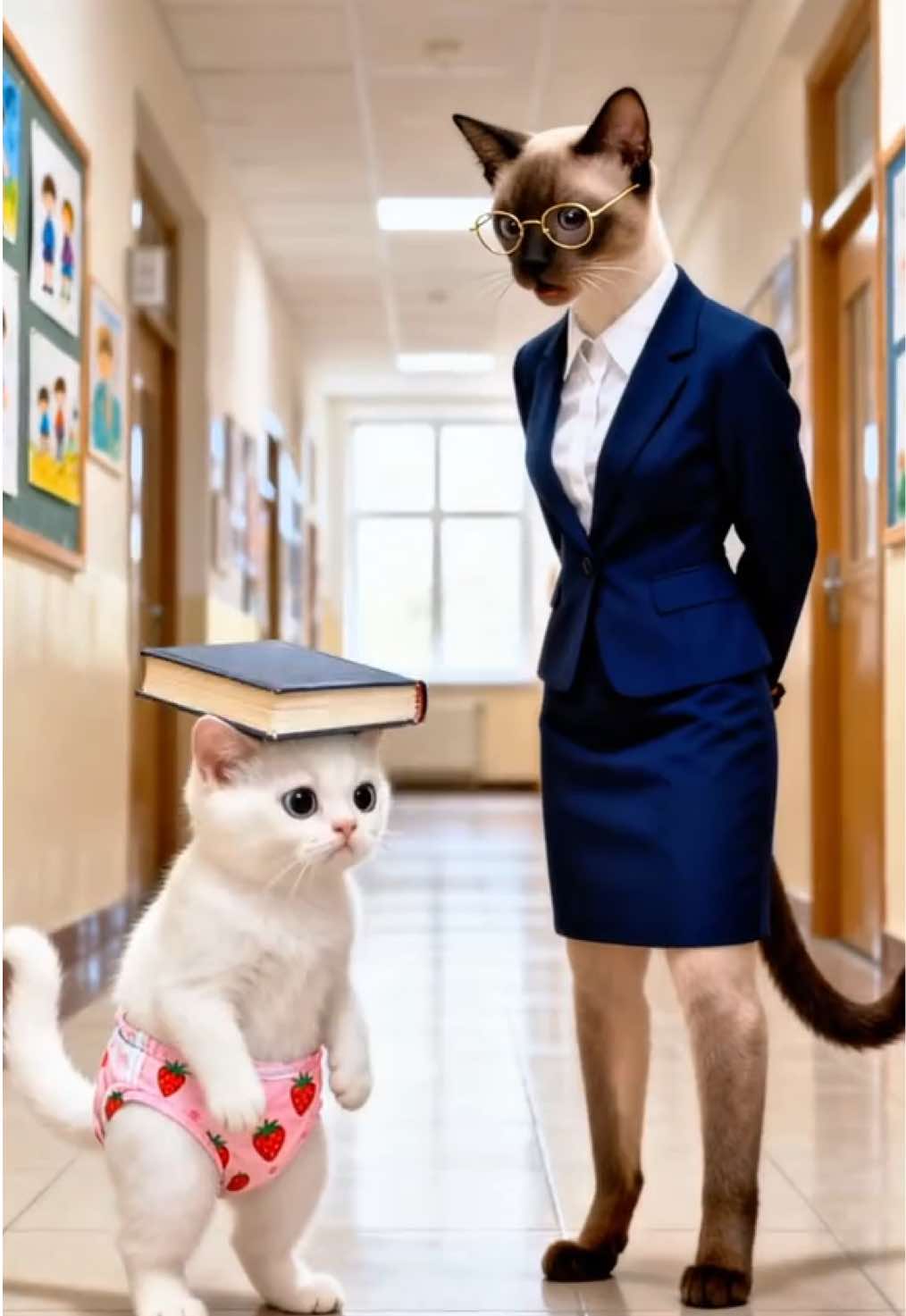 This kitten that was made to stand as punishment by the teacher has healed countless people