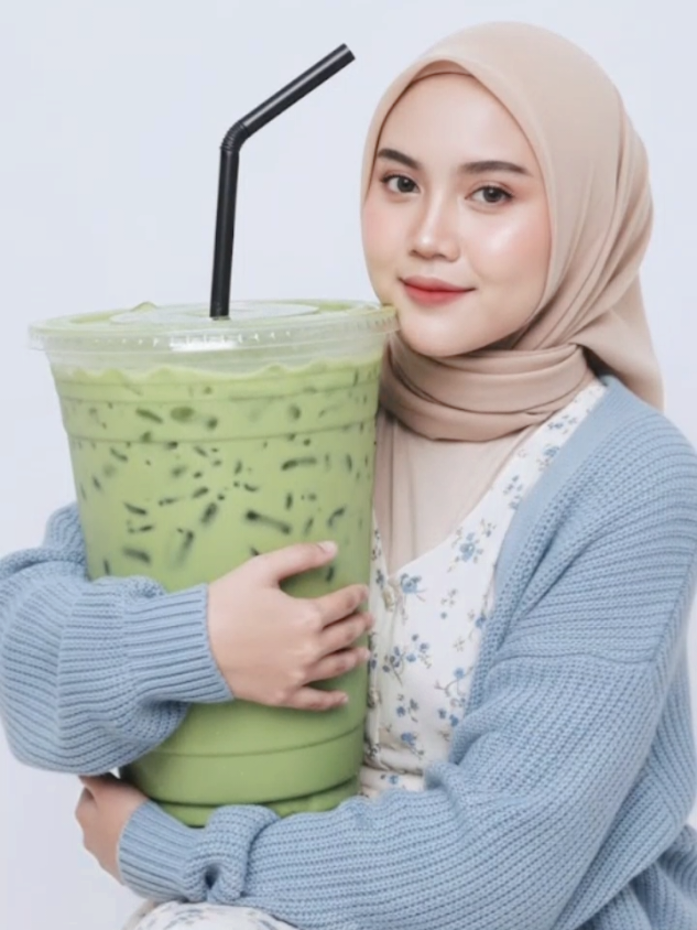 seruput Minuman Matcha sambil ngedit Gemini AI 🙈🙈 yg may PROMPT nya ini yaaaa : Edit foto ini menjadi seorang wanita tidak merubah wajah aslinya,dengan memakai jilbab  berwarna cream.Ia mengenakan gaun berwarna putih krem dengan pola bunga-bunga kecil berwarna biru di seluruh permukaannya. Di bahunya, ia mengenakan kardigan rajut oversize panjang berwarna biru langit sebagai luaran.Ia memegang gelas plastik lengkap dengan sedotan hitam kecil berisi minuman matcha di tangankanannya ,dengan pose badan sedang duduk  Menyamping,tatapan mata melihat ke arah kamera , #Geminiai #trending #trendingtiktok #viral #fyp