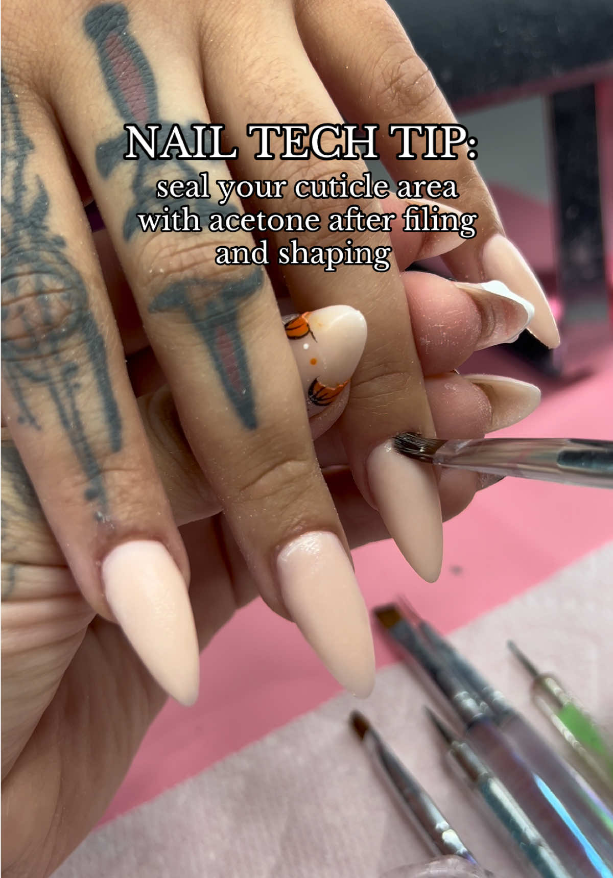 This little step has helped my retention soo much, yes I seal with the drill as well ! #fyp #tipsandtricks #hacks #beginnernailtech #acrylicnails 