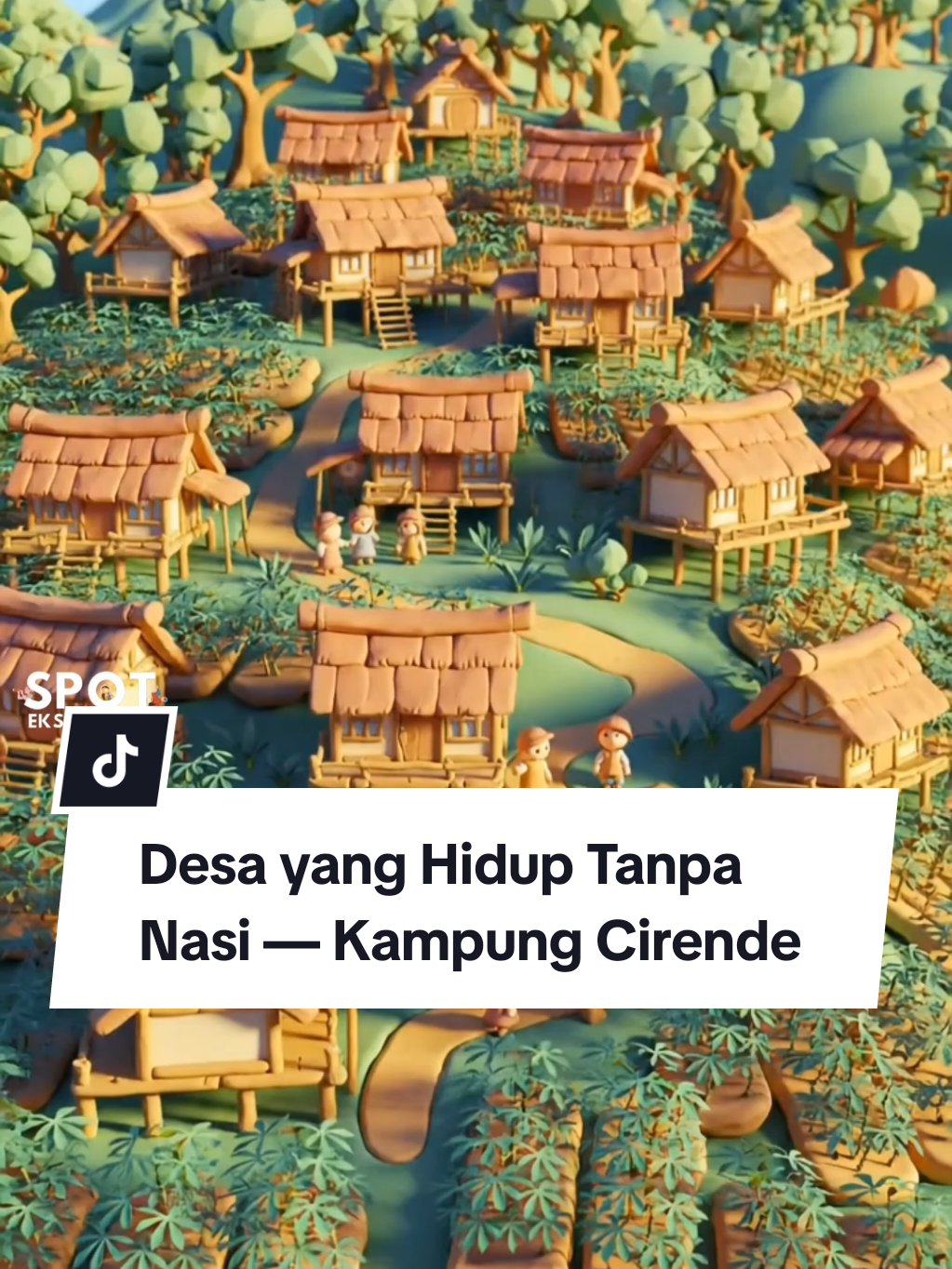 Sudah hampir 100 tahun hidup tanpa nasi! 🍠 Warga Kampung Cirendeu, Cimahi, memilih makan nasi singkong sebagai simbol kemandirian sejak masa penjajahan. Unik, sehat, dan penuh makna 🇮🇩 #kampungcirendeu #cirendeu #tradisiindonesia #claymotion #trending 