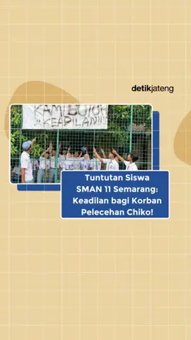 Siswa SMA Negeri 11 Semarang menggelar aksi unjuk rasa, lur.  Mereka menuntut keadilan untuk para korban Chiko serta meminta mediasi dengan pihak sekolah. Sebelumnya, Chiko bikin heboh karena diduga menyebarkan konten pornografi berbasis AI yang memanipulasi wajah siswi dan seorang guru di sekolahnya dulu. Ia sudah minta maaf lewat video dan di depan pihak sekolah, tapi para siswa menuntut klarifikasi terbuka. Menanggapi hal tersebut, Pihak sekolah pun akhirnya menggelar audiensi dengan para siswa di ruang kepala sekolah.  Menurutmu piye, Lur?