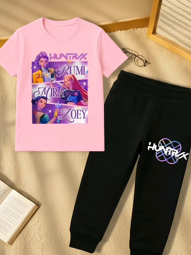 Citykyle Demon Hunter Huntrix tshirt jogger pants terno for kids just click the yellow basket to order here! #ternoforkids #demonhunterjoggerpants #tshirtandpants #fashionoutfit #highquality 