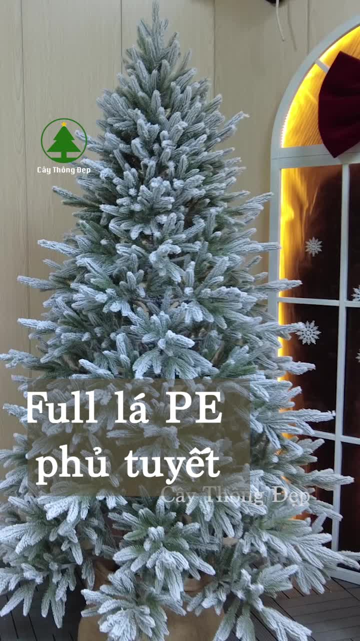 Cây thông noel full lá PE phủ tuyết 