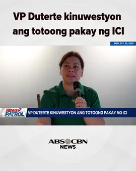 VP Duterte kinuwestyon ang totoong pakay ng ICI #NewsPatrol