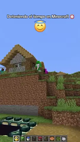 Deteniendo el tiempo en Minecraft ⏰😱 #meme #Minecraft #tiempo 
