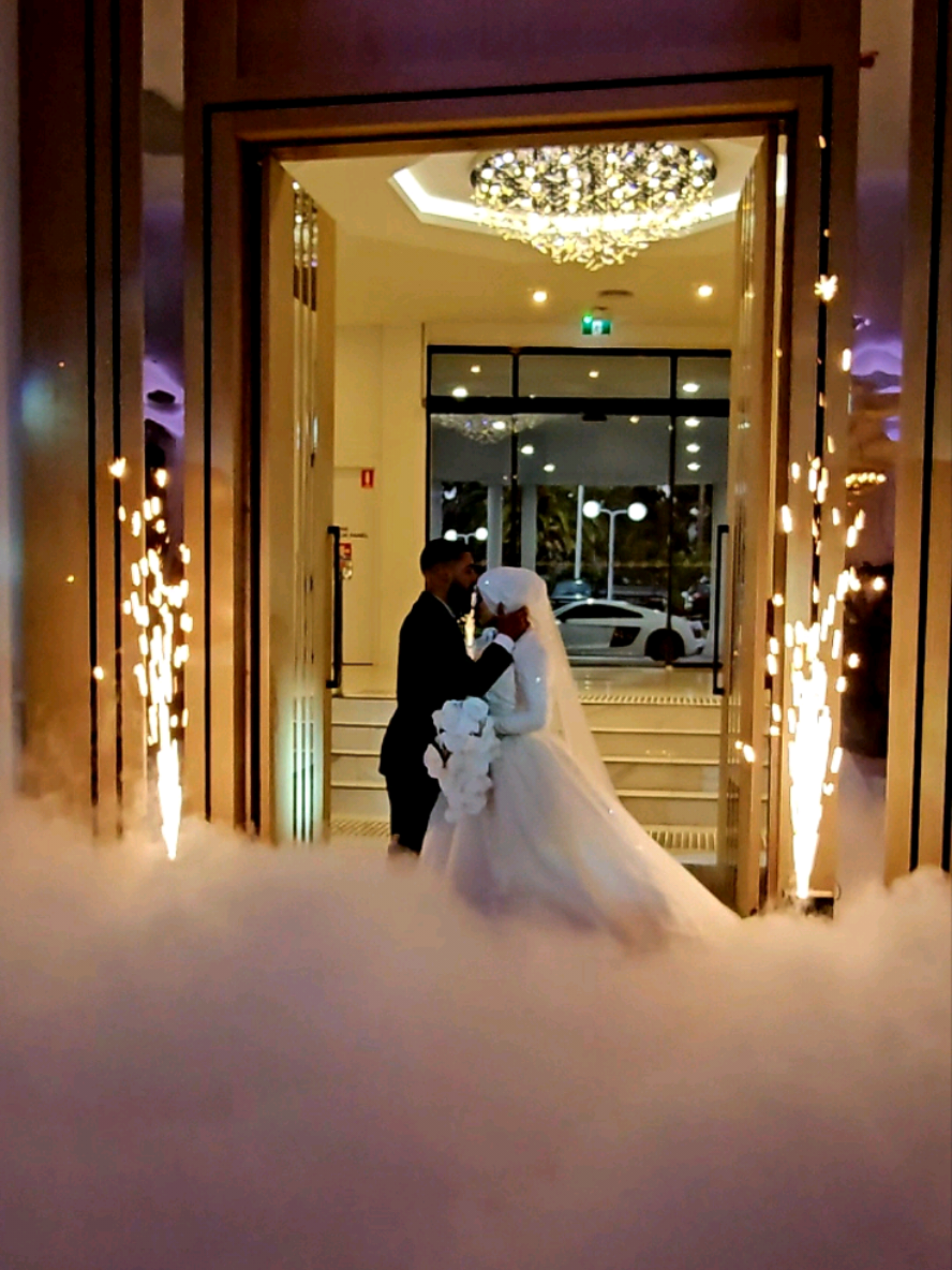 A Nasheed entrance that touched every heart in the room. 🌙❤️ A moment of purity, love, and faith for the beautiful newlyweds.  Instagram Links: 👇 Venue | @labellevenues Pyrotechnics | @labellevenues Event Stylist/Decor | @luxecoutureevents_ Gown | @littleparis.couture  Scarf | @luscioushijabs.co  Makeup | @kf.hair.makeup  Photography & Videography I @inkonestudios DJ/MC | @_djmichael_ Drummers/Entertainment | @iamnsa @ahmedmasri._ Bride | @jasminalchami #Wedding #Entrance #Nasheed #Events #fyp  @DJ MICHAEL        