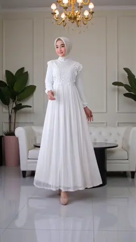 Agnes Hijab - Syafa Dress Gamis Putih Premium Baju Muslim Wanita Dewasa Terbaru Gaun Pesta Kondangan Mewah Simple Elegan Lebaran Haji Umroh 843 #dress #gamis #gamislebaran #gamiskekinian #lebaran2026 