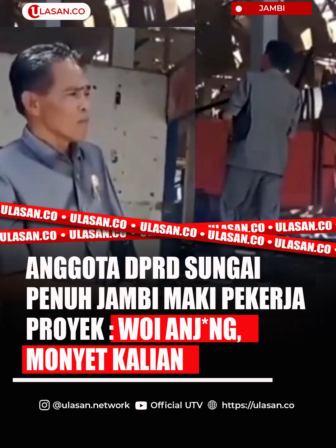 Sebuah video yang menunjukkan Anggota DPRD Kota Sungai Penuh, Provinsi Jambi, memaki pekerja bangunan saat merenovasi di Pasar Beringin, menjadi viral di media sosial. Insiden tersebut terjadi pada Minggu (19/10/2025).  Dalam video yang beredar, Fahrudin, seorang kader Partai Golkar, terlihat berada di dalam gedung yang kondisinya sudah sangat rusak bersama sejumlah orang lainnya. Saat sedang berbincang, suara gemuruh yang diduga berasal dari reruntuhan material renovasi tiba-tiba terdengar. Mendengar suara tersebut, Fahrudin tampak emosional. Ia meninggalkan obrolan dan langsung menuju ke dalam gedung, mengeluarkan makian kepada para pekerja. Dalam video itu, ia melontarkan berbagai jenis binatang, mulai dari monyet hingga anjing, kepada para pekerja. 