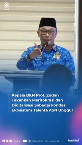 Saat menjadi pembicara utama dan bertemu dengan para pegawai ASN di Kementerian ESDM, Kepala BKN Prof. Zudan menekankan dua poin utama, yakni meritokrasi dan digitalisasi sebagai fondasi membangun ekosistem talenta ASN yang unggul dan berdaya saing. Kalau menurut Sobat BKN sendiri gimana mengenai kedua poin tsb? Share di kolom komentar 🙌 @Zudan Arif Fakrulloh 