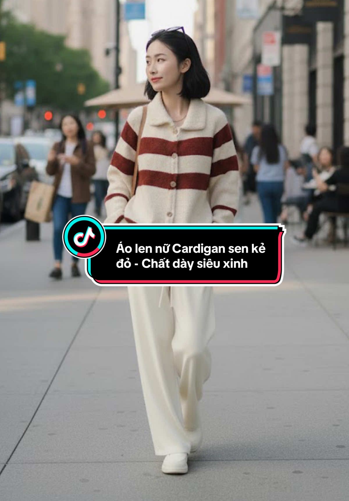 ❤️Sale off 10%❤️- Chỉ từ 2xx Cá - Áo len nữ Cardigan sen kẻ đỏ - Chất dày dặn siêu xinh #viraltiktok #xuhuongtiktok #aolennu #aolenquangchau #aolencardigan 