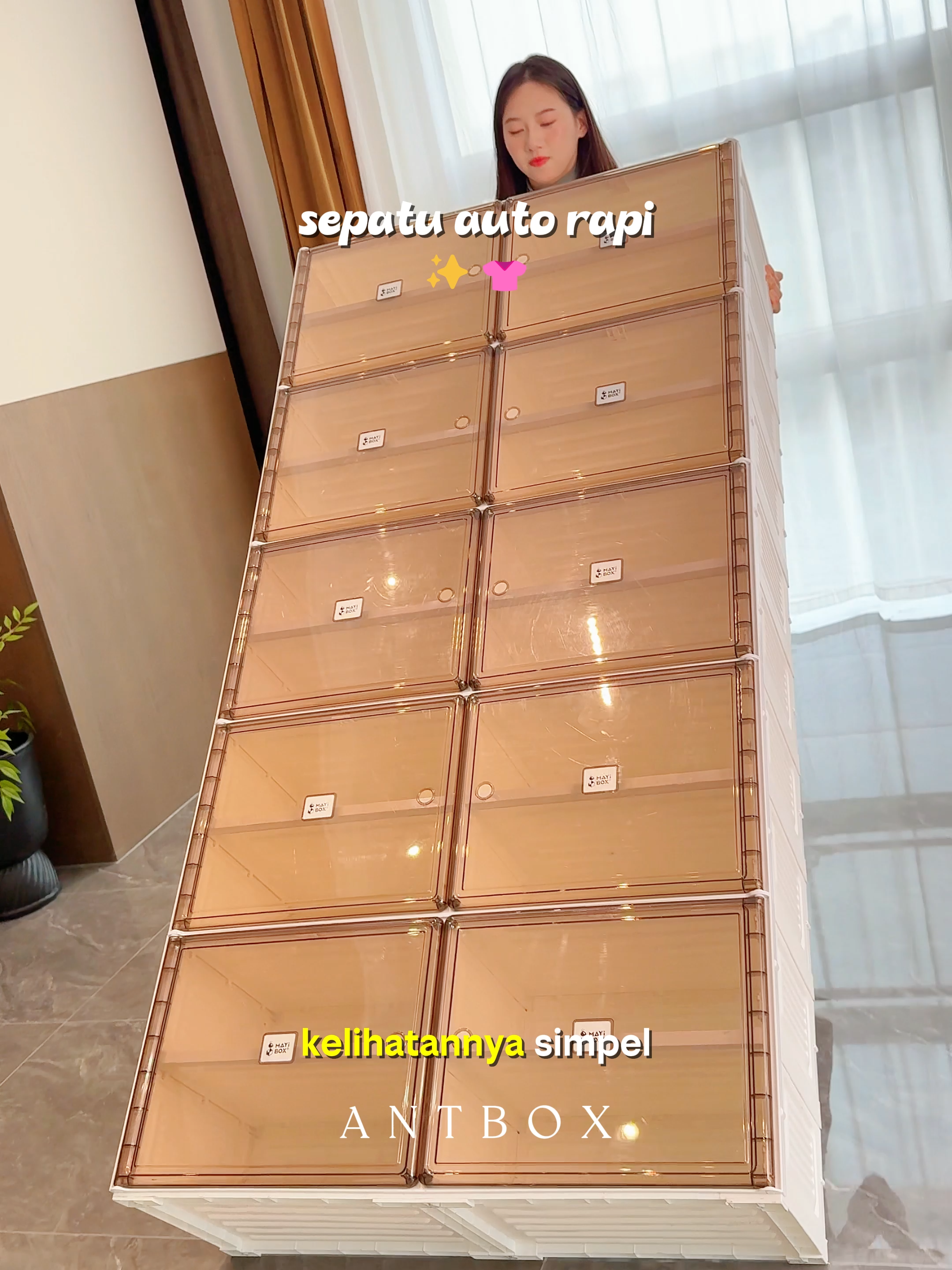 Kabinet ini hemat ruang tapi kapasitasnya besar banget.#FurnitureEstetik #ShoeCabinet #HomeInspo #FurnitureMinimalis #RakSepatuEstetik #LemariMinimalis #RoomTransformation #AntboxWardrobe #IdeKamar #HomeAesthetic #WardrobeIdeas #AntboxCabinet #AntboxIndonesia #RakSepatu40Pasang #HomeMakeover