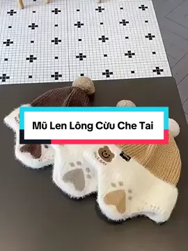 Mũ len lót lông cừu và che tai giữ ấm cho bé #xuhuong #besosinh #mulen 