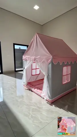 tenda mainan anak model rumah dengan lampu hias cantik cocok buat tempat bermain dan istirahat anak bikin kamar makin lucu dan nyaman buruan beli sekarang sebelum kehabisan [HASHTAG] #tendaanak #rumahanak #mainananak #tendamain #tendarumah          