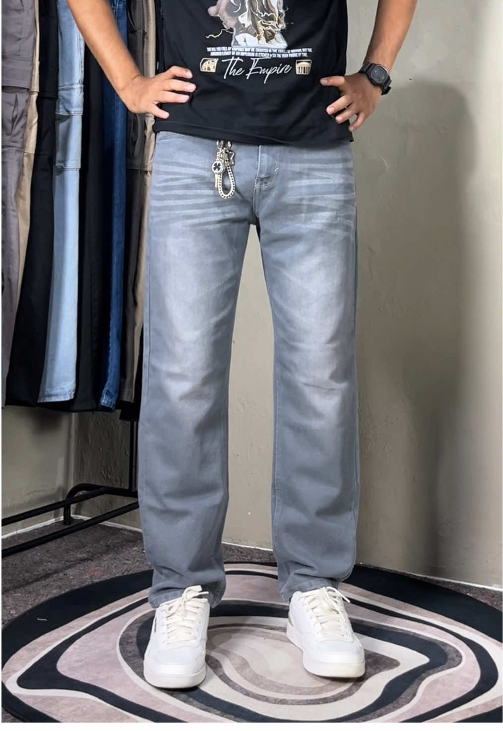 Celana Jeans Reguler fit warna abu wisker 🔥 Desain Kece harga Terjangkau!  #celanajeans #celanajeanspanjang #celanajeansreguler #outfitideas #rekomendasi 