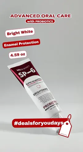 SP-6 Super Probiotic Toothpaste contains 6 probiotic strains to brighten and clean teeth 🦷 ✨ #sp6 #toothpaste #sp6toothpaste #superprobioticstoothpaste #msdrwikey 
