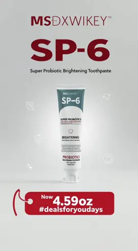 #TikTokShopHotSaleMX Pasta Blanqueadora Probiotica 8 probióticos Suave Blanqueamiento Natutal Sin Flour Limpia los dientes a profundidad #probioticos #pastadental #SP-6 #dientessanos 