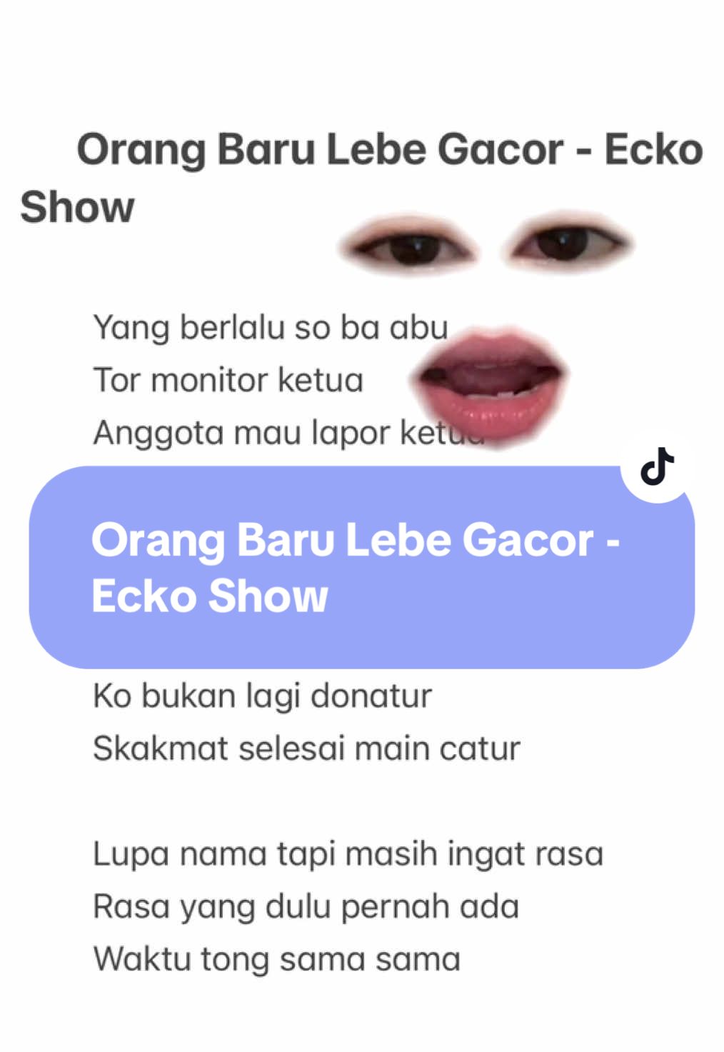 Orang Baru Lebe Gacor - Ecko Show #me_misa #justforfun #fyp #liriklagu #orangbarulebegacor 