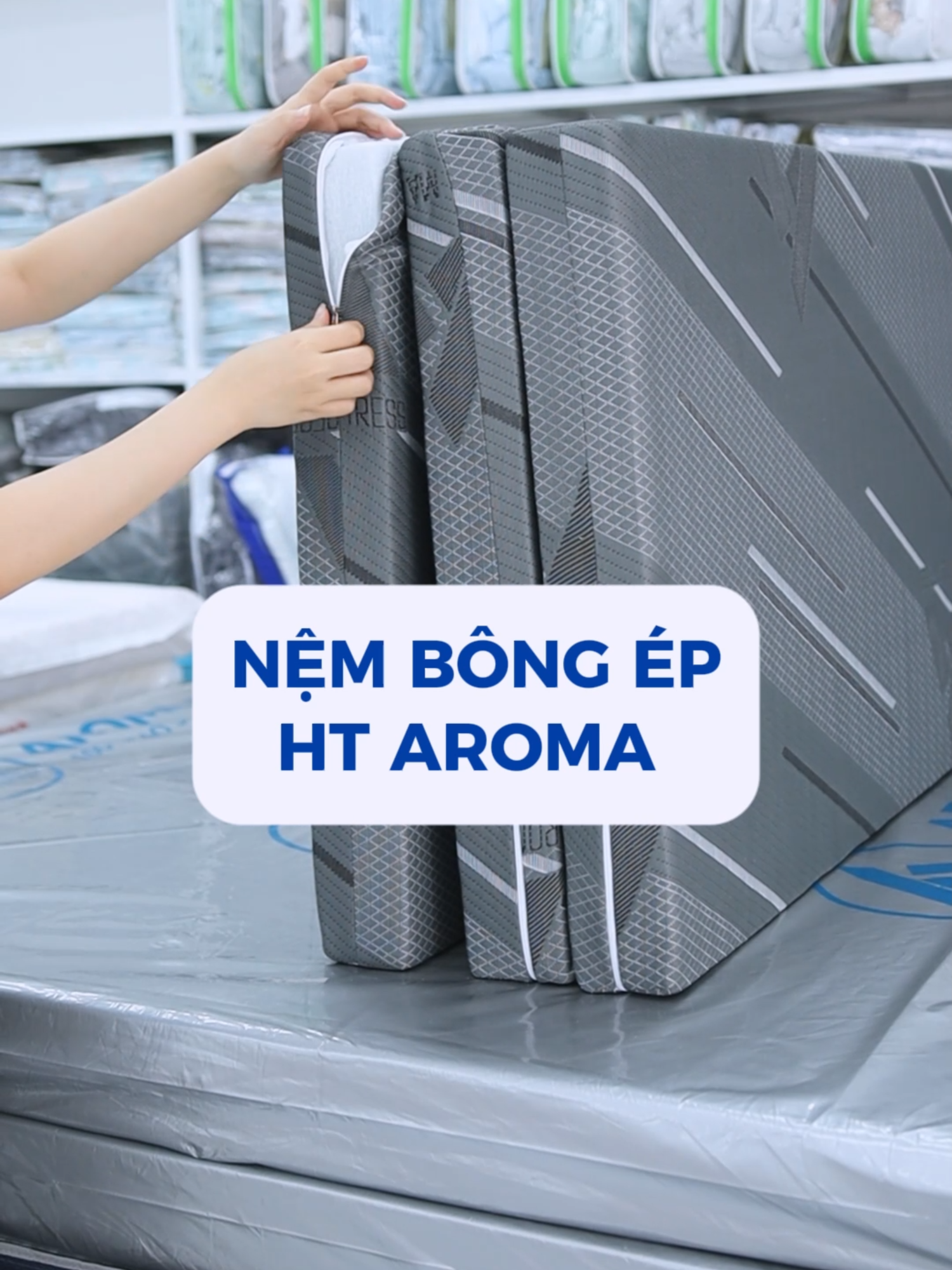 Nệm bông ép HT Aroma - Bảo hành 5 năm Săn ngay tại giỏ hàng Tiktok Shop Nệm Giá Kho #nemgiakho #nembongep #nemgapgon #nemgap3 #nembong #nembongHT #nemcung #nemchonguoidaulung #xuhuong #reviewnem