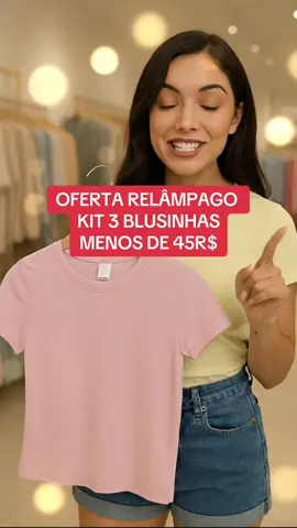 KIT 3 BLUSINHAS #blusinhas #top #moda #casual #tiktokshop