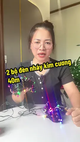 Combo 2 bộ đèn nháy kim cương dài 40m đẹp #hacogihot #dennhaytrangtri #dennhay40m 