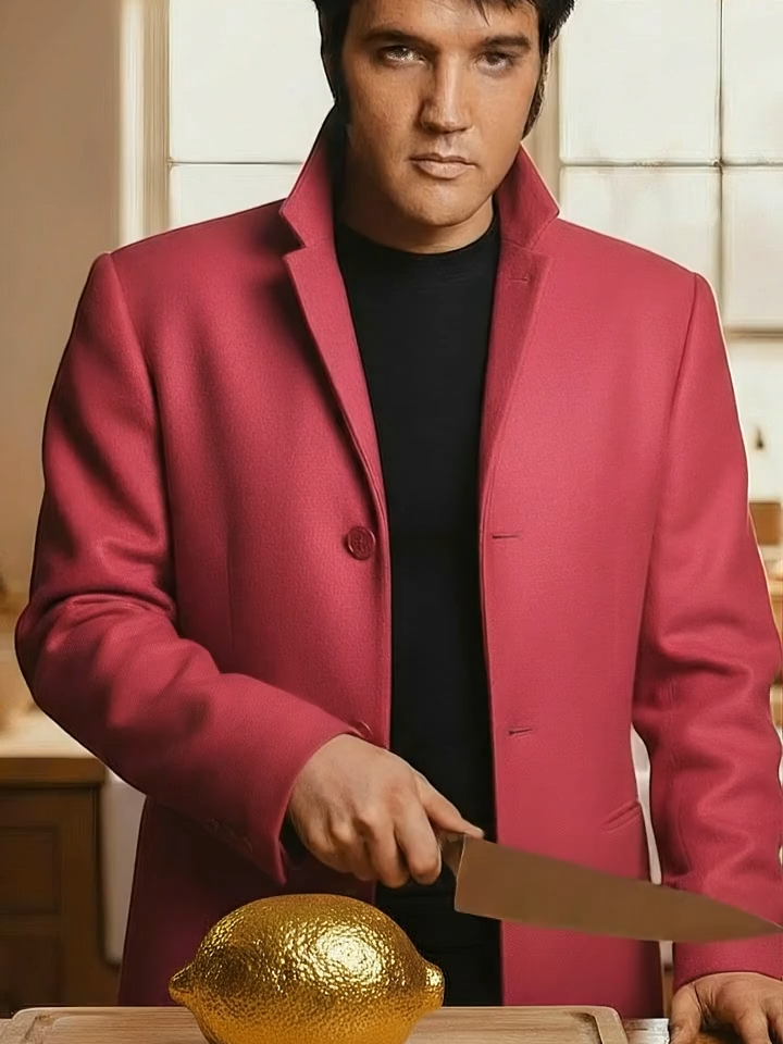 Elvis Cuts a Golden Lemon #asmr #asmrcut #elvis #Presley #satisfyingvideos