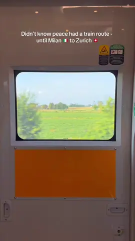 Didn’t know peace had a train route — until Milan to Zurich.