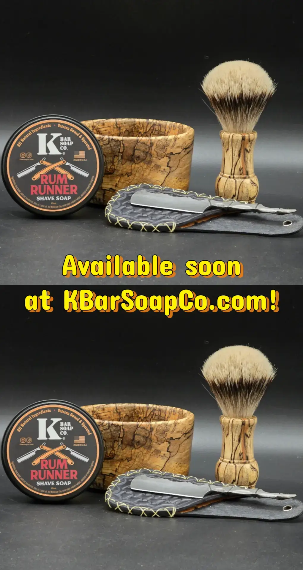 Handmade in the Carolinas by Veteran craftsmen! Custom forged Kamisori razor, hand turned shaving bowl and badger bristle brush, hand crafted shaving soap. Limited series available at KBarSoapCo.com  @K Bar Soap Co @The Razorsmith 