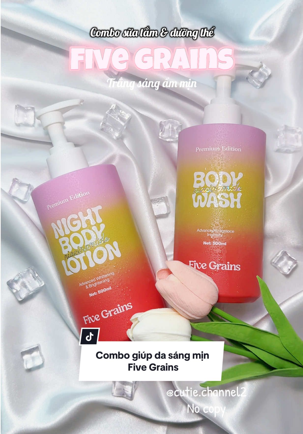 Ai hỏi tui chăm da như nào là tui giới thiệu ẻm hết á nha mê lắm🥰 #fivegrains #combofivegrains #suatam #lotion #comboduongda 