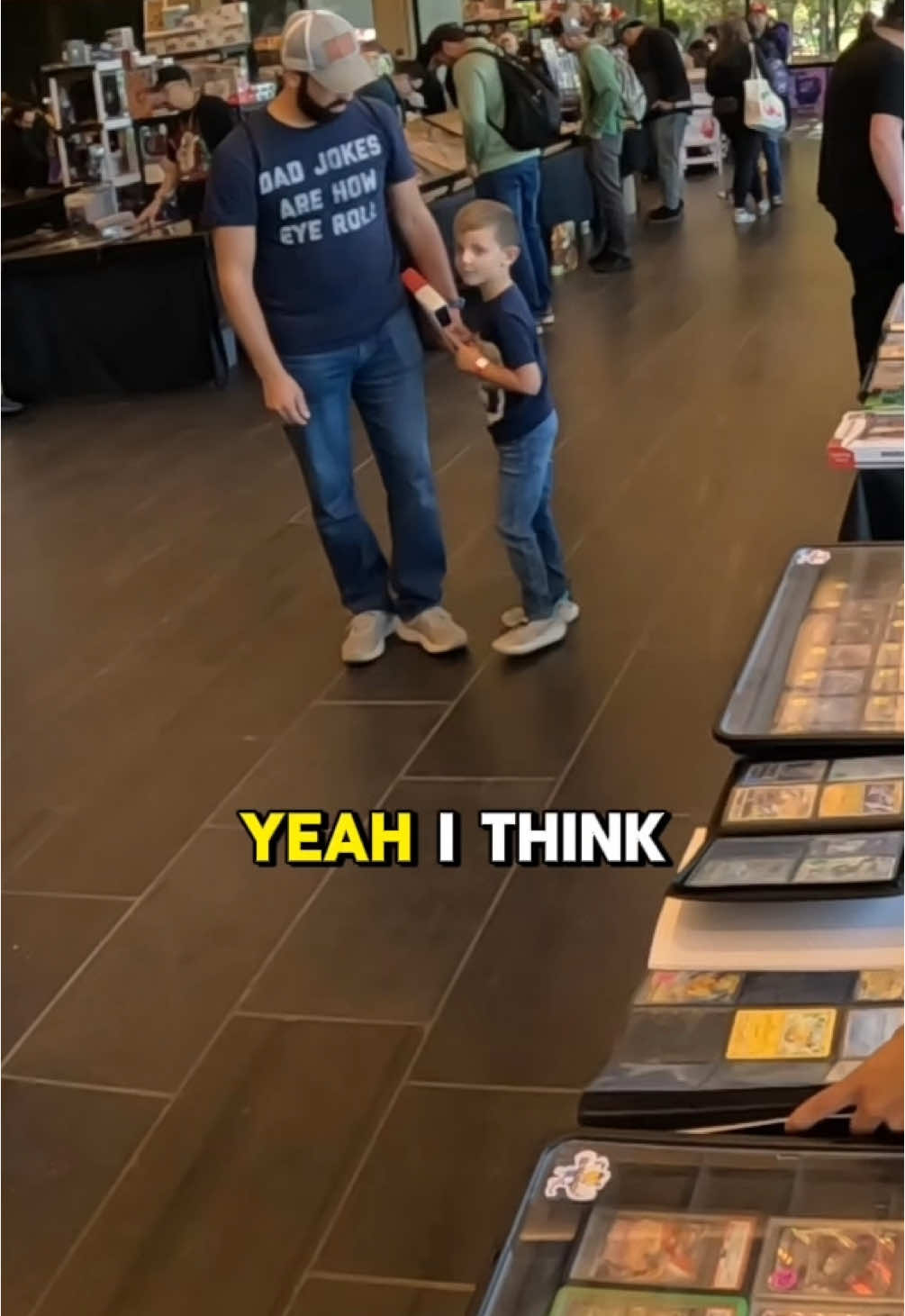 He was shy to trade.. I used to be the same way lol anyone else?  • • • • • • • • • • • #Pokemon #PokemonCards #PokemonCardShow #pokemonreels #kindness #vendorpov #joy #fyp