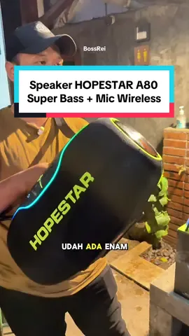 Speaker Wireless HOPESTAR A80. Speaker Wireless portable yang sudah viral di Vietnam, Thailand, Malaysia sekarang sudah ada di Indonesia. Spek Premium : - Kapasitas Power 350 Watt - Kapasitas Baterai 30.000 mah - Pemakaian 6-8 Jam nonstop - Super Bass Mantap - Mic Wireless - Full RGB - Multimedia - Garansi 12 bulan - Waterproof IPX6 - Equalizer, dll Harga Promo Launching, Stock terbatas bisa cek di keranjang bawah BossRei. #hopestara80 #speakerwireless #speakeractive #speakerkaraoke #speakerhopestar 