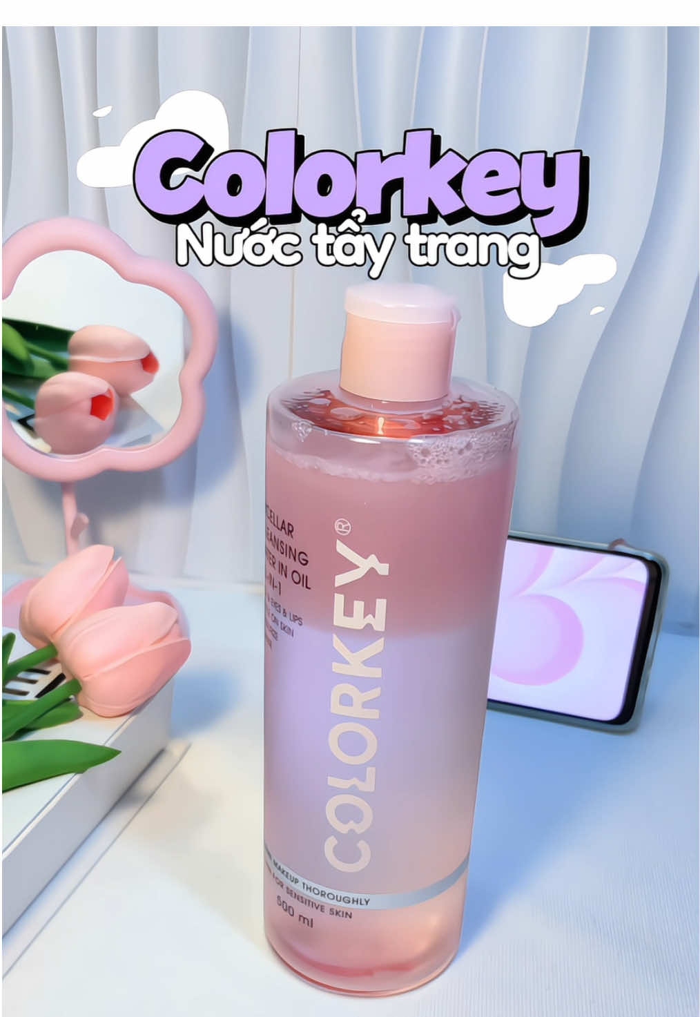🌸Nước tẩy trang -COLORKEY- làm sạch sâu nhưng vẫn dịu nhẹ da nè💗😍 #Colorkey#taytrangColorkey#nuoctaytrang#xh #viral 